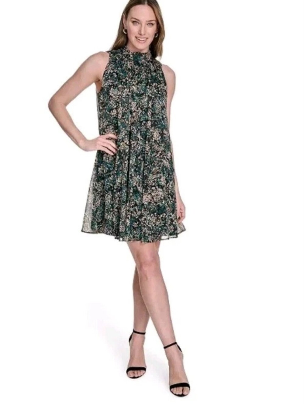 Tommy Hilfiger Women’s Size 14 Sleeveless Floral Print Chiffon Shift Dress $129